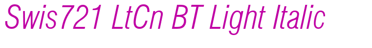 Swis721 LtCn BT Light Italic